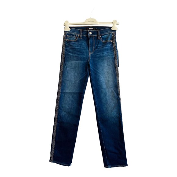 Hudson Nico Midrise Cigarette Jeans Size 24 Blue Chain Trim NWT - Picture 2 of 14